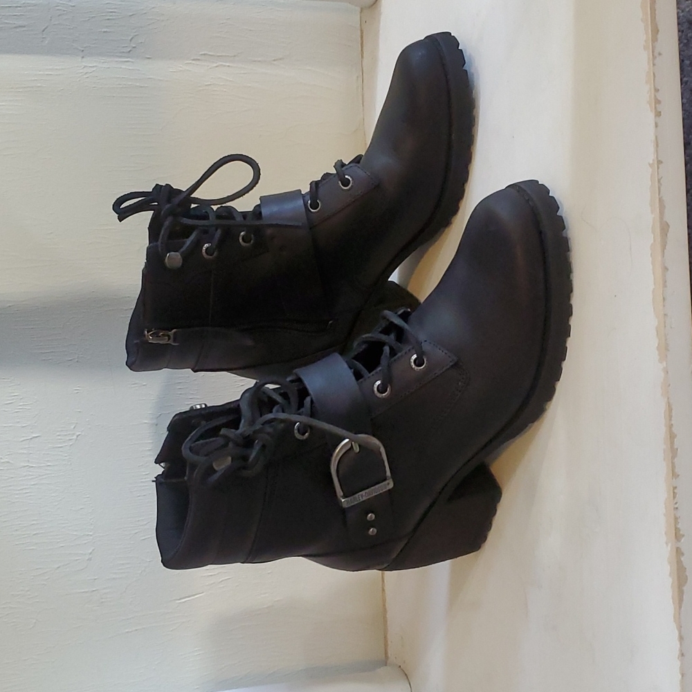 Harley Davidson Lalanne Motorcycle Combat Ankle Bootie Size 7.5